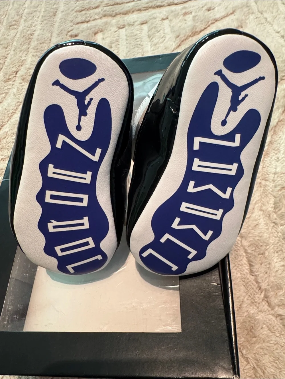 Retro Jordan Concord 11’s Crib Booties